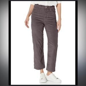 NWT Levi’s Ribcage Straight Ankle Corduroy Pants Gray Women’s Size 32 x 27